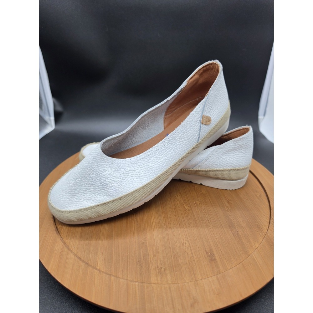 Verbenas Women's Noelia Flats Shoes White Leather Casual Comfort 39/40 READ